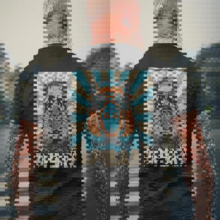 パピバラ おもしろカピバラ 最高のお父さん 父の日 カピバラ メンズTシャツ バックプリント 高齢者への贈り物