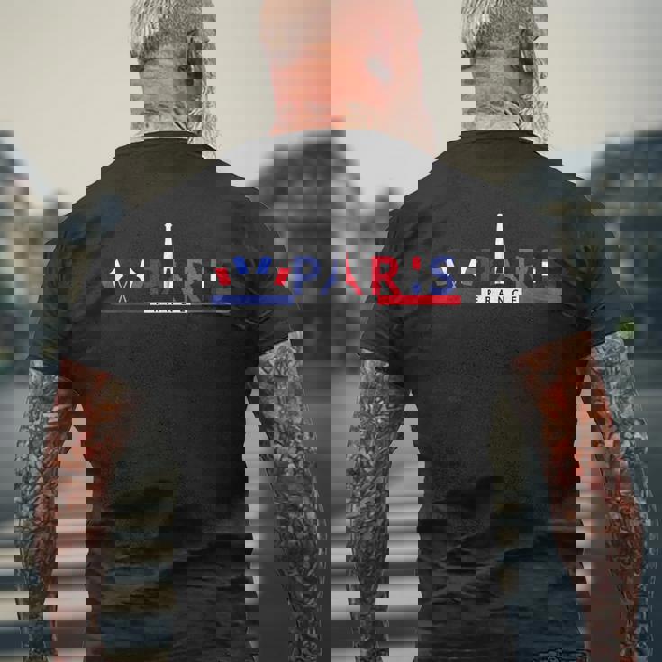 パリ エッフェル塔 お土産 イベント フランス 国旗 I Love Paris メンズTシャツ バックプリント 高齢者への贈り物