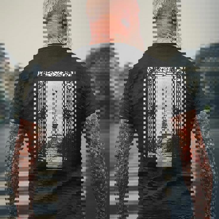 パリエッフェル塔 メンズTシャツ バックプリント 高齢者への贈り物