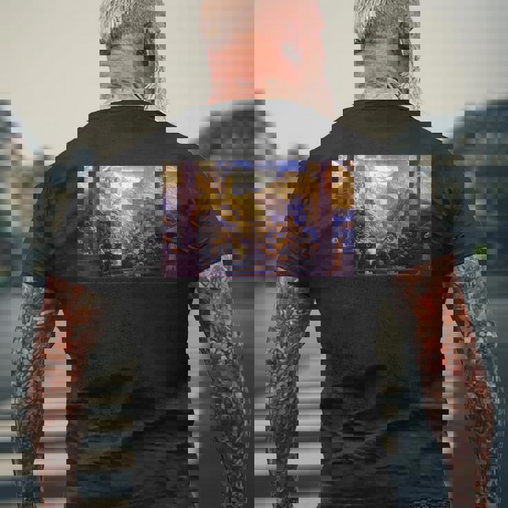 パリッシュによるロマンス名画 メンズTシャツ バックプリント 高齢者への贈り物