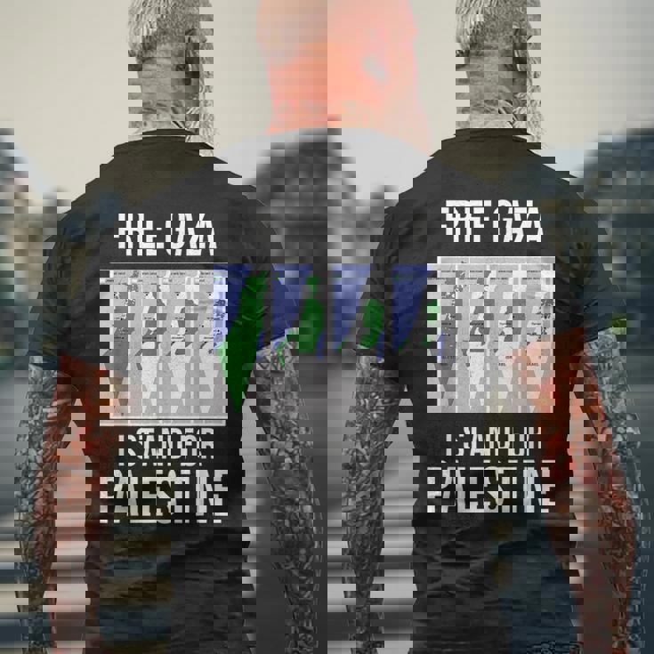 パレスチナギフト フィリストエルサレム パレスチナの自由 メンズTシャツ バックプリント 高齢者への贈り物