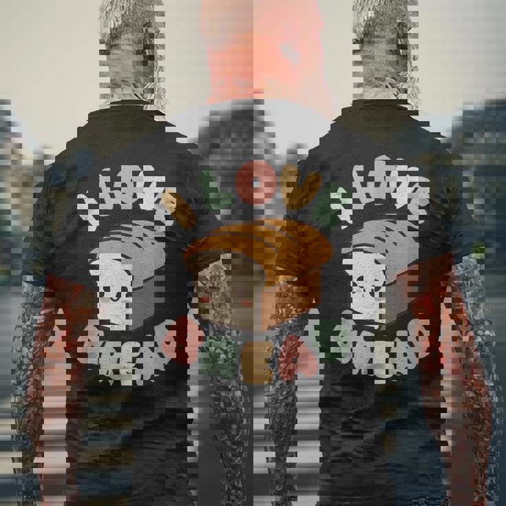 パンが大好き メンズTシャツ バックプリント 高齢者への贈り物