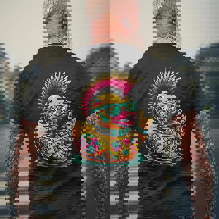 パンク アヒルの子 パンクロック メンズTシャツ バックプリント 高齢者への贈り物