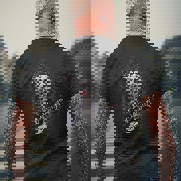 パンダ ロックスター ギター メンズTシャツ バックプリント 高齢者への贈り物