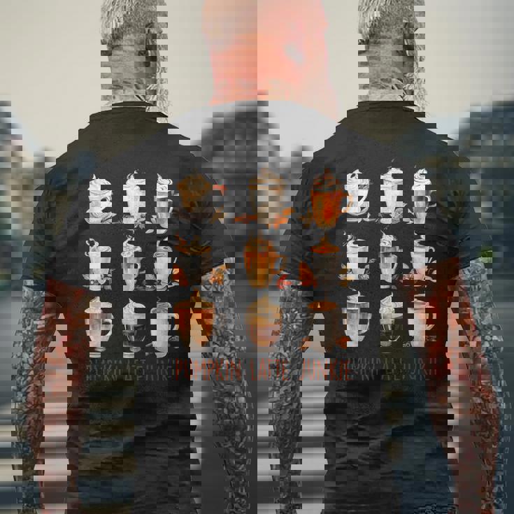 パンプキンラテ ジャンキー 秋 バイブ 秋 感謝祭 メンズTシャツ バックプリント 高齢者への贈り物