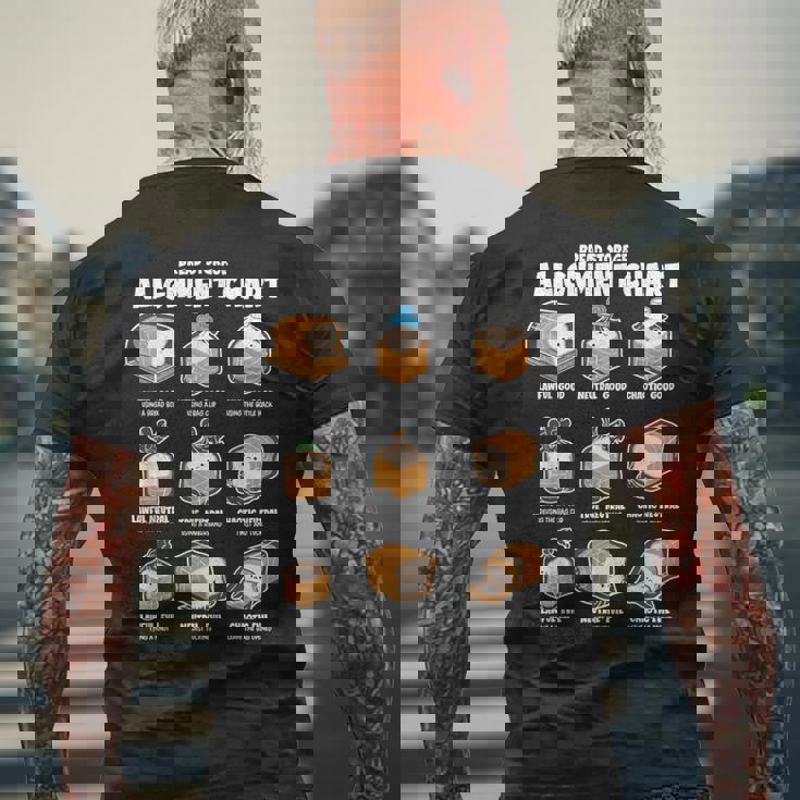 パン収納 アライメントチャート パンメーカー おもしろパン屋 メンズTシャツ バックプリント 高齢者への贈り物