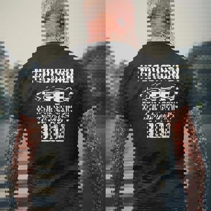 パーカッション楽器 メンズTシャツ バックプリント 高齢者への贈り物