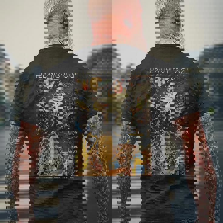 ヒエロニムスボッシュ快楽の園 メンズTシャツ バックプリント 高齢者への贈り物