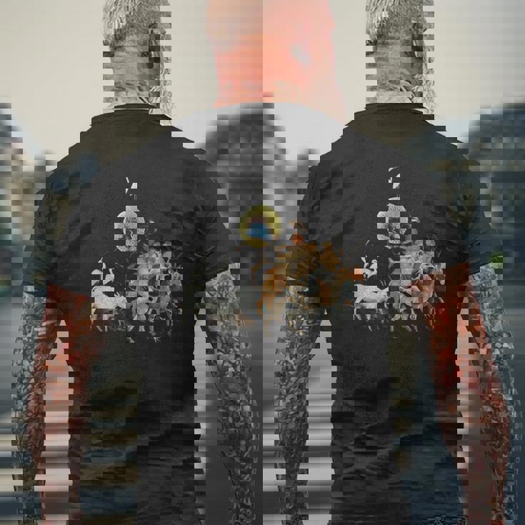 ヒエロニムス・ボッシュ 地球の喜びの庭 メンズTシャツ バックプリント 高齢者への贈り物