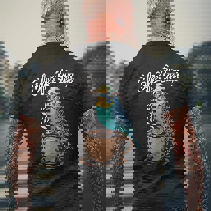 ヒップスター セキセイインコ コーヒー セキセイインコ メンズTシャツ バックプリント 高齢者への贈り物