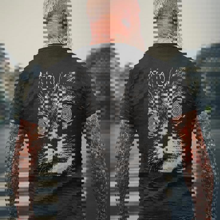 ヒップホップ Y2k Hip Hop Cat ヴィンテージ ヒップスター レトロ エッジの効いたストリートウェア 猫 メンズTシャツ バックプリント 高齢者への贈り物