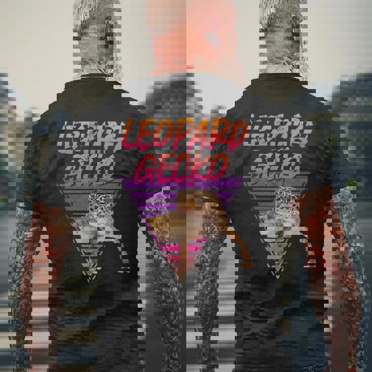 ヒョウ ヤモリ 80'Saporwave メンズTシャツ バックプリント 高齢者への贈り物