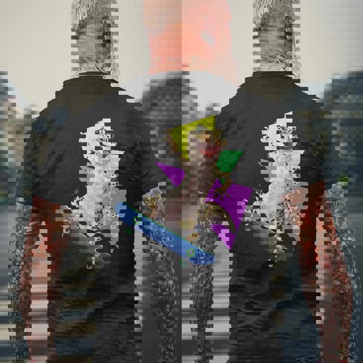 ヒョウモントカゲモドキ スケートボードのトカゲ メンズTシャツ バックプリント 高齢者への贈り物