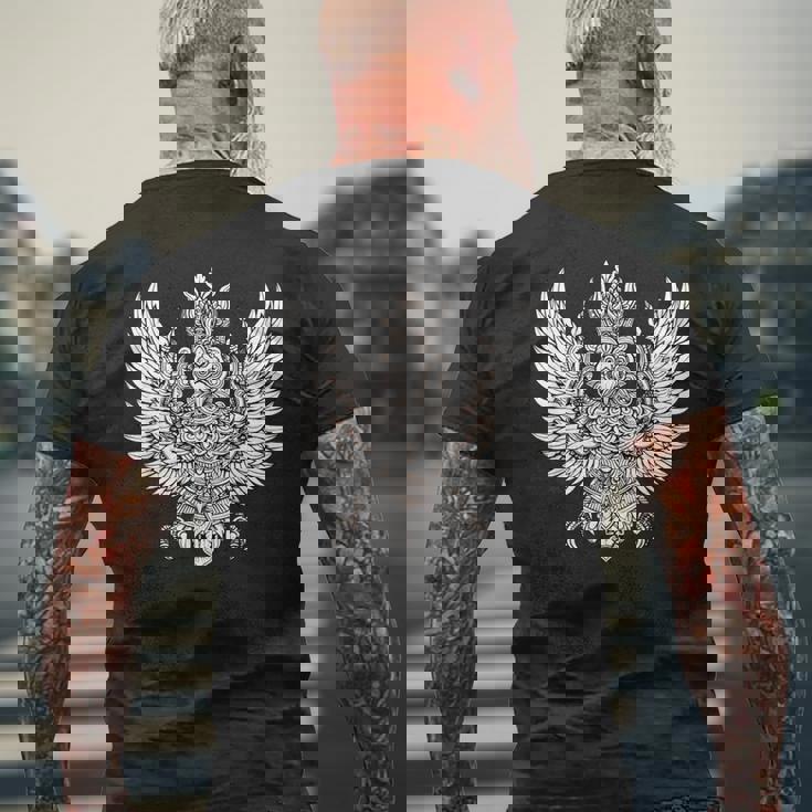 ヒンドゥー神話 ガルーダ ヒンドゥー教のガルーダ ヒンドゥー教の神ガルーダ メンズTシャツ バックプリント 高齢者への贈り物