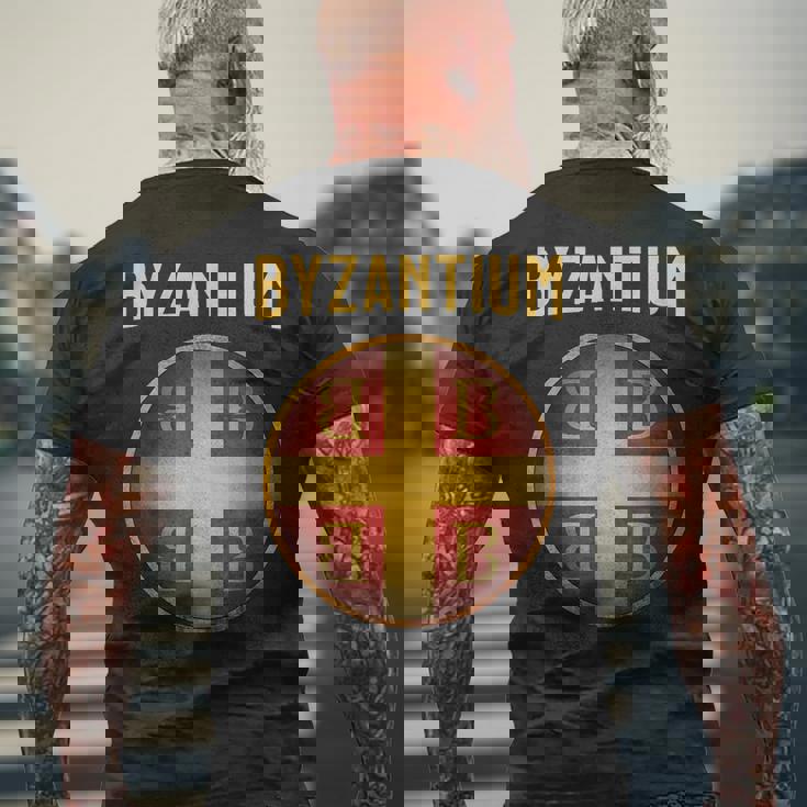 ビザンチウムのシンボル コンスタンティノープルとビザンツ帝国 メンズTシャツ バックプリント 高齢者への贈り物