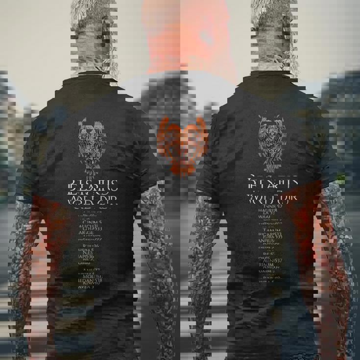 ビザンチンの歴史 ベリサリウスワールドツアー 中世小説 メンズTシャツ バックプリント 高齢者への贈り物