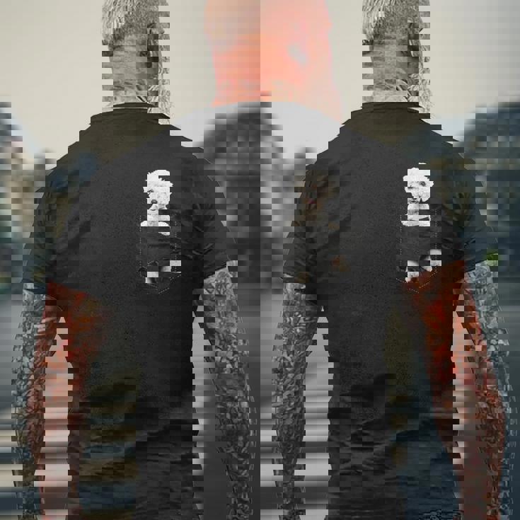 ビションフリーゼ愛好家のためのポケットに入った面白いビションフリーゼ メンズTシャツ バックプリント 高齢者への贈り物