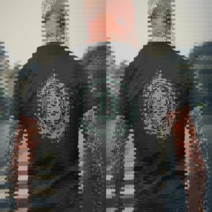 ビットコイン Btcシンボル 暗号とビットコイン メンズTシャツ バックプリント 高齢者への贈り物