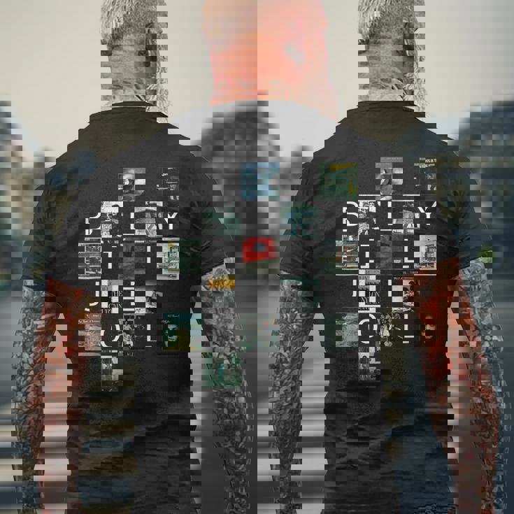 ビリー・ジョエル アルバムセットリスト メンズTシャツ バックプリント 高齢者への贈り物