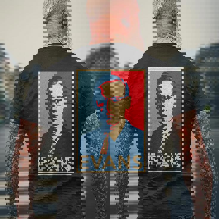 ビル・エヴァンス・ホープ ポスター グレート・オブ・ジャズ・ヒストリー メンズTシャツ バックプリント 高齢者への贈り物