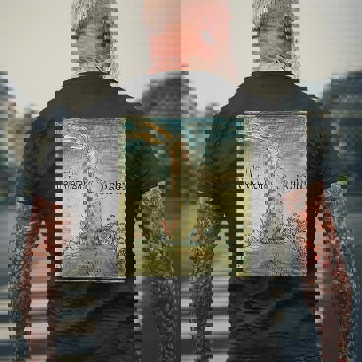 ビロードのウサギ メンズTシャツ バックプリント 高齢者への贈り物