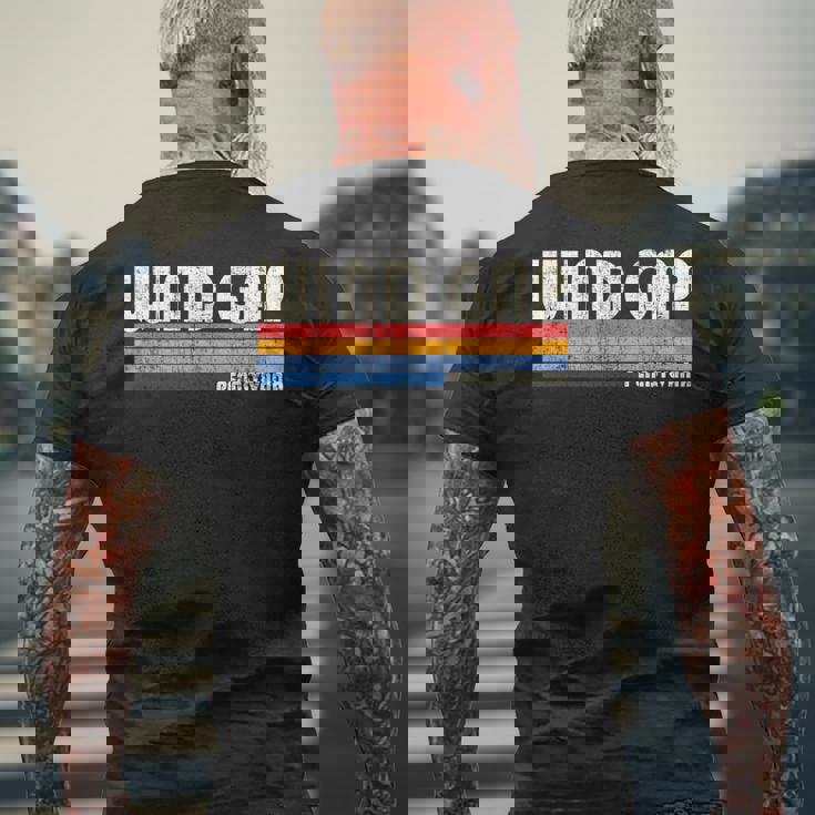 ビンテージ レトロ 70年代 80年代スタイル 風のギャップの故郷、Pa メンズTシャツ バックプリント 高齢者への贈り物