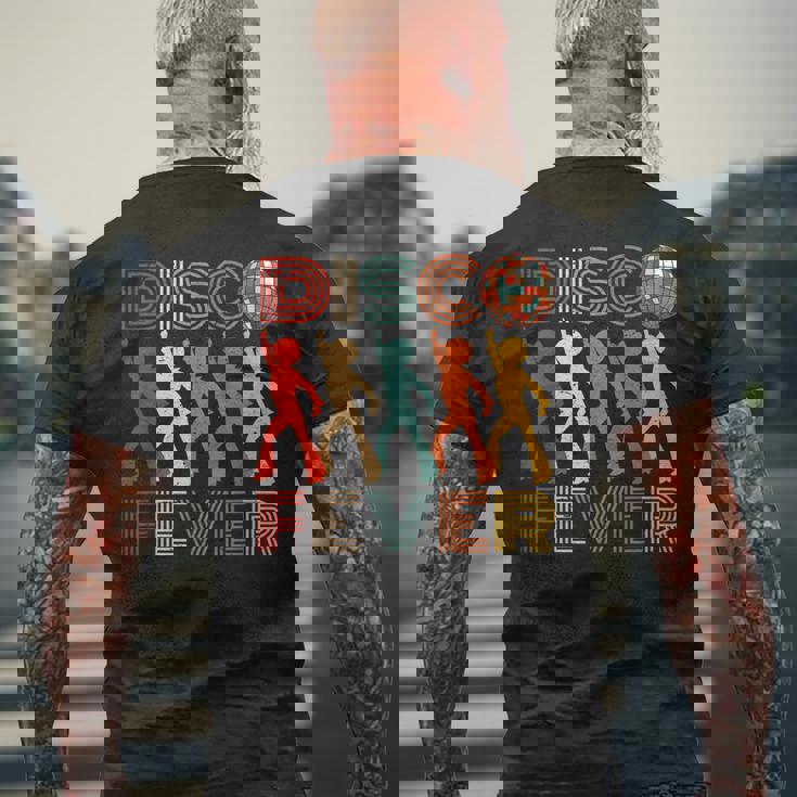 ビンテージ レトロ ディスコ フィーバー 70 年代 80 年代のファミリー パーティー ダンス テーマ メンズTシャツ バックプリント 高齢者への贈り物