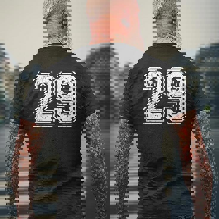 ビンテージスポーツナンバーズ 29 29 メンズTシャツ バックプリント 高齢者への贈り物