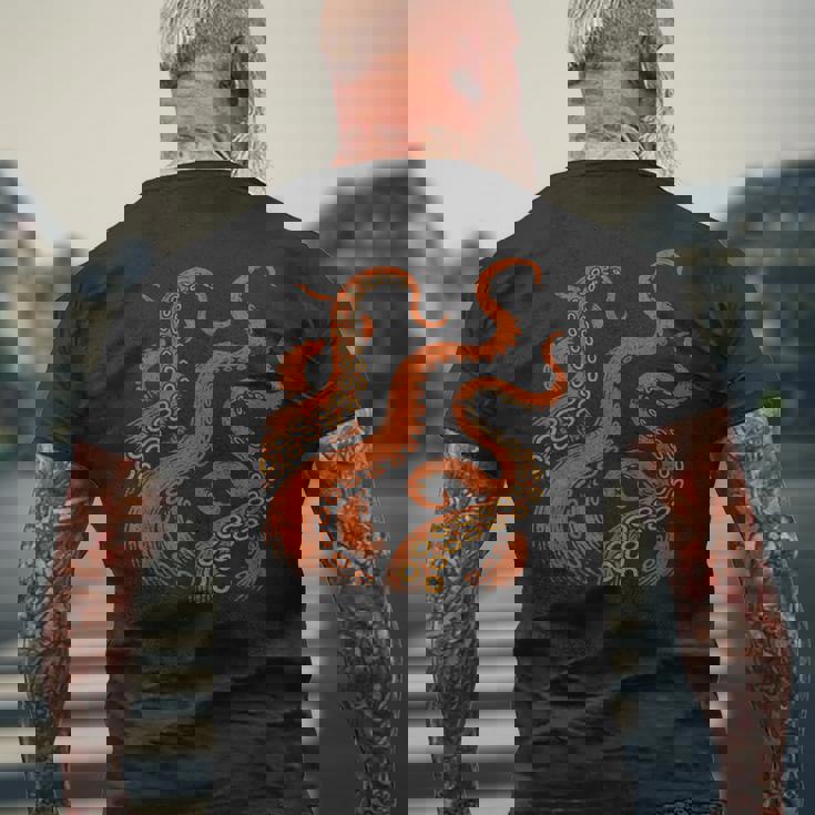 ビンテージ海モンスターtシャツ ディープオーシャンアートグラフィックtシャツ メンズTシャツ バックプリント 高齢者への贈り物