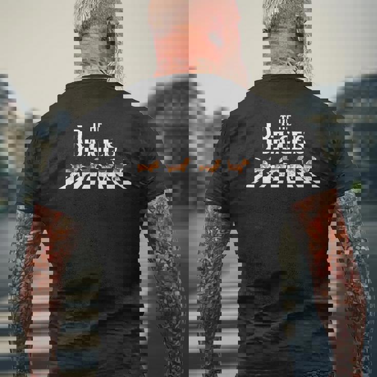 ビーグルス隊を楽しもう クール 面白い 犬 グラフィック クールなデザイン メンズTシャツ バックプリント 高齢者への贈り物