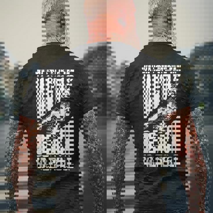 ビーチバレー選手の言葉 メンズTシャツ バックプリント 高齢者への贈り物