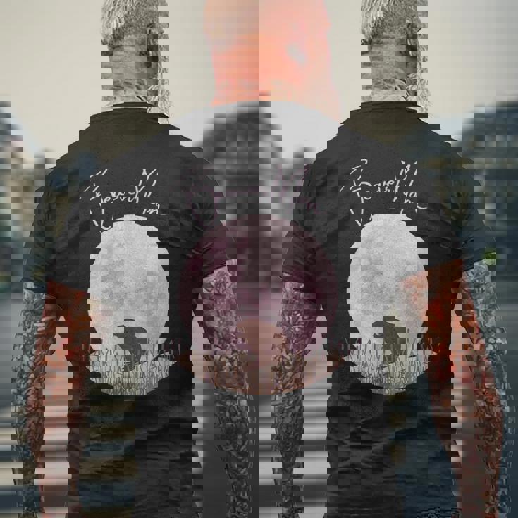 ビーバー 満月 11月 トップス、、ギア&アクセサリー メンズTシャツ バックプリント 高齢者への贈り物