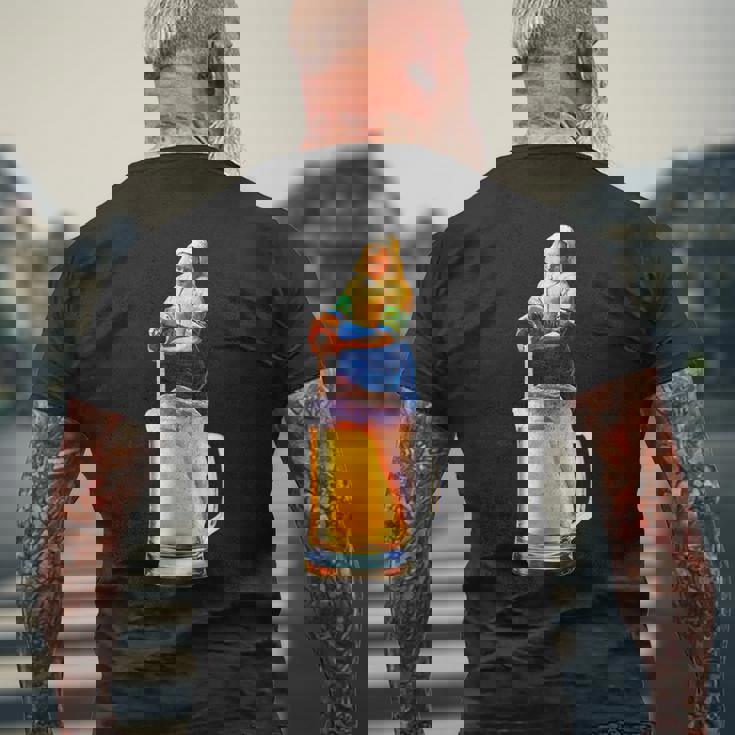 ビール 酒 面白いtシャツ フェルメール 飲み おもしろ 飲み会 のんべえ メンズ ネタ 服 アート グッズ メンズTシャツ バックプリント 高齢者への贈り物