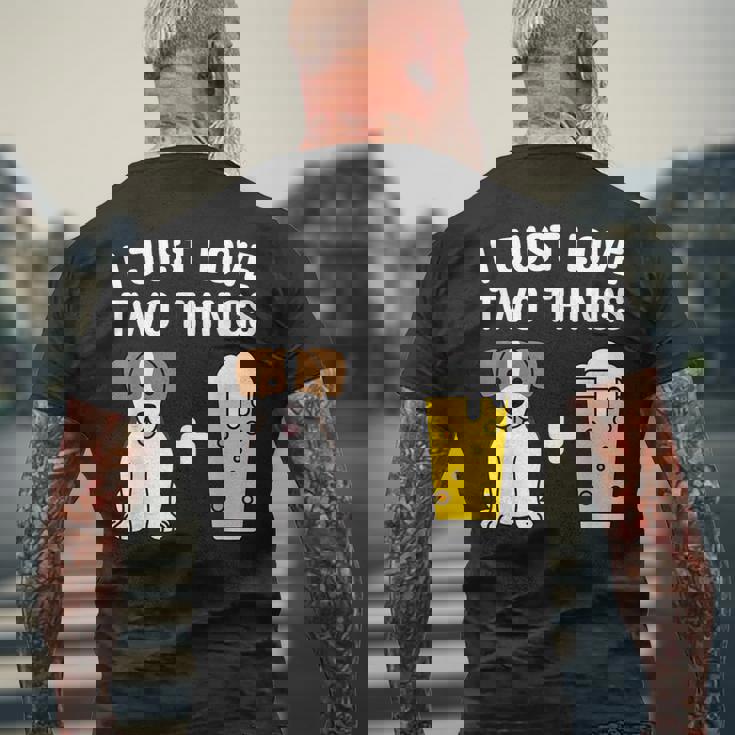 ビールジャック・ラッセル・テリア犬 メンズTシャツ バックプリント 高齢者への贈り物