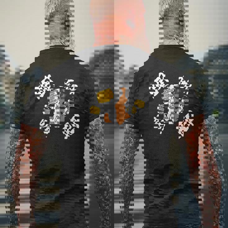 ビールセント・バーナード犬 メンズTシャツ バックプリント 高齢者への贈り物