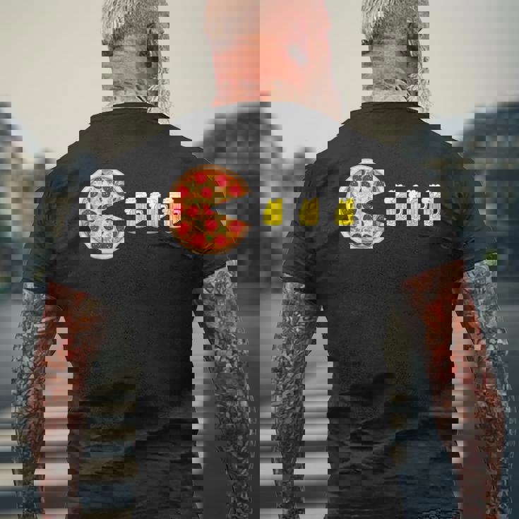 ピザとビール 楽しいピザ ナイトゲーマー ピザ メンズTシャツ バックプリント 高齢者への贈り物