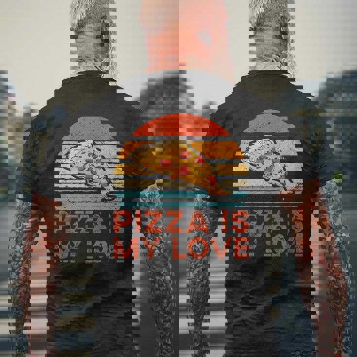 ピザ・イズ・マイ・ラブ メンズTシャツ バックプリント 高齢者への贈り物