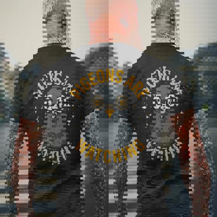 ピジョン 恋人 アーバン 鳥 生活 シティ 野生動物 パンくず バンディット メンズTシャツ バックプリント 高齢者への贈り物