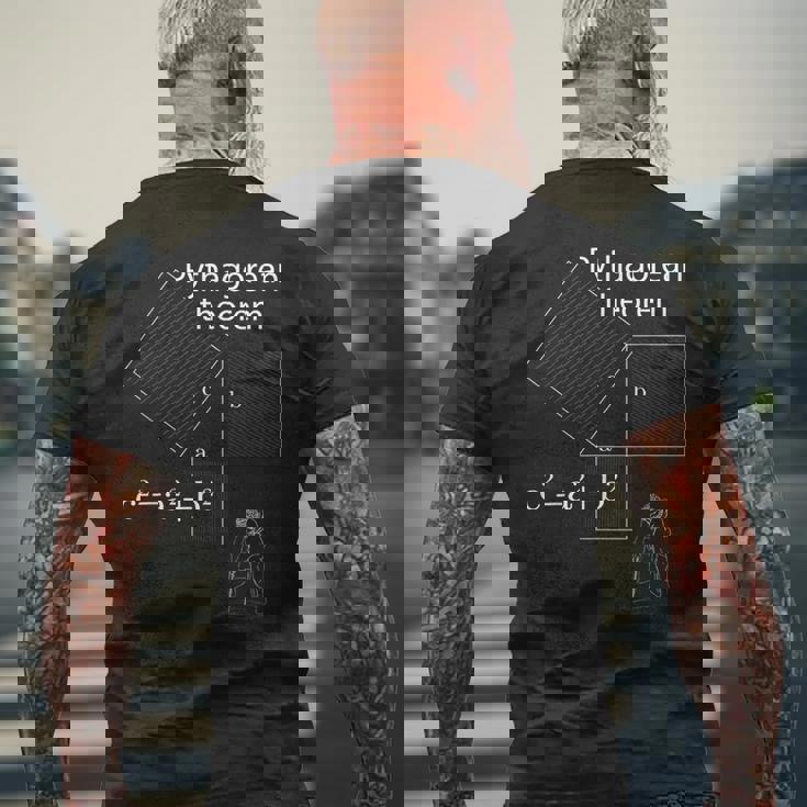 ピタゴラス定理の設計 メンズTシャツ バックプリント 高齢者への贈り物