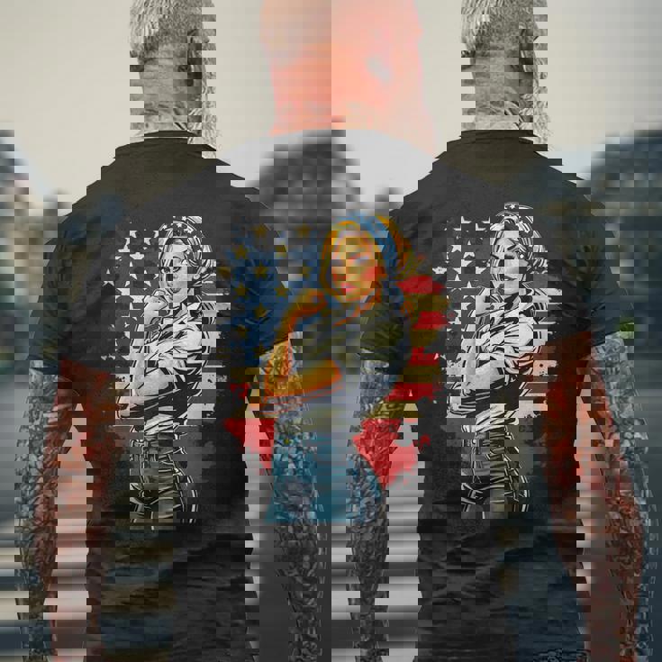 ピンアップセクシースタイルアメリカの象徴 メンズTシャツ バックプリント 高齢者への贈り物