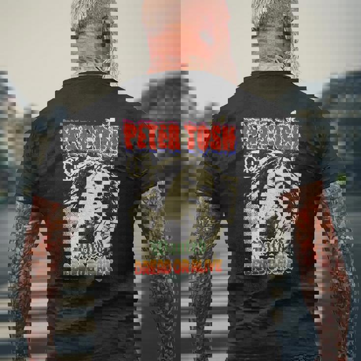 ピーター・トッシュが欲しかったドレッドまたはアライブ写真 リー・ジャッフェ作 メンズTシャツ バックプリント 高齢者への贈り物