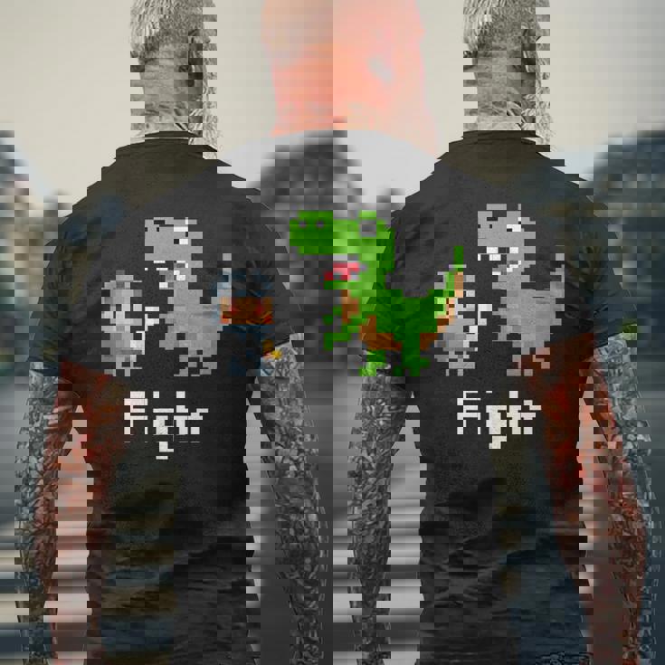 ファイト Rpg ゲーム ドット絵 モンスター 勇者 かわいい メンズTシャツ バックプリント 高齢者への贈り物