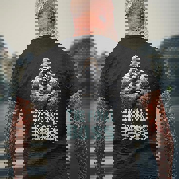 ファイナルボス シルバーバック ゴリラデザイン メンズTシャツ バックプリント 高齢者への贈り物