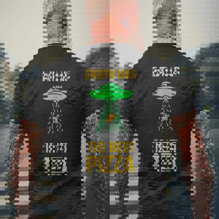 ファニー Ufoピザスペース 宇宙人 地球外生物 メンズTシャツ バックプリント 高齢者への贈り物