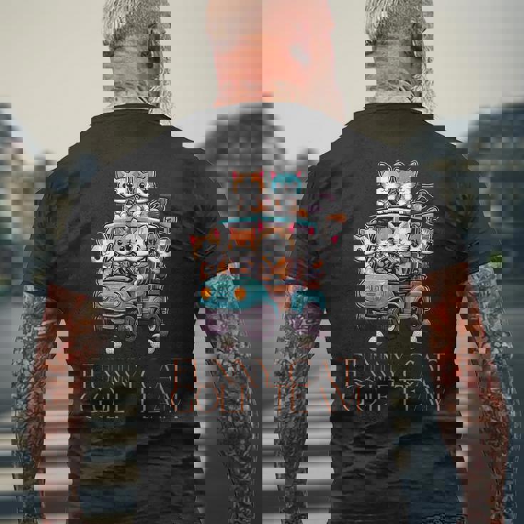 ファニーキャットゴルフチーム アニメ メンズTシャツ バックプリント 高齢者への贈り物