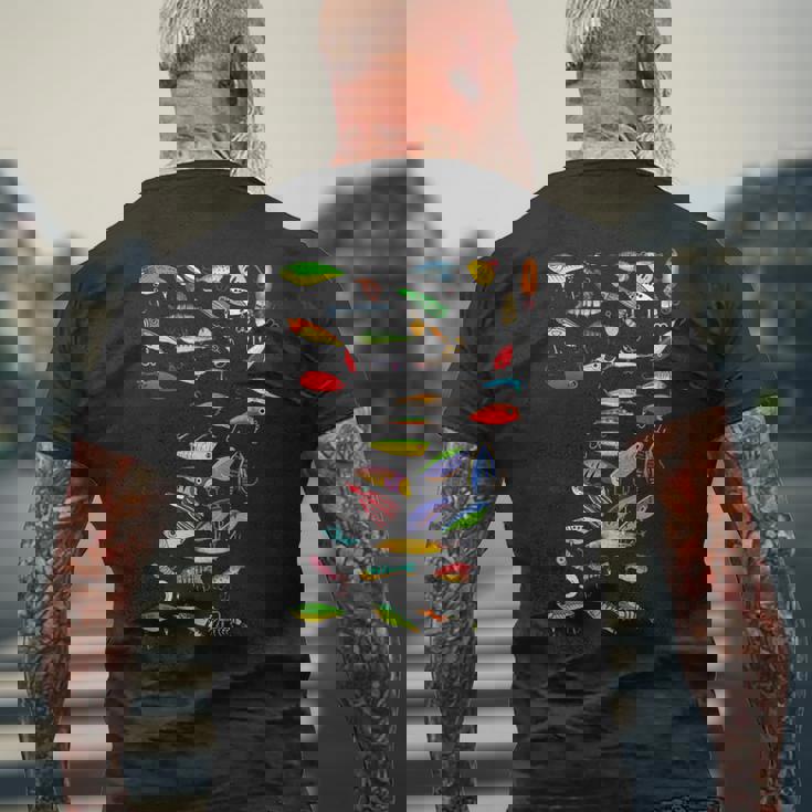 ファニーフィッシングルアー メンズTシャツ バックプリント 高齢者への贈り物