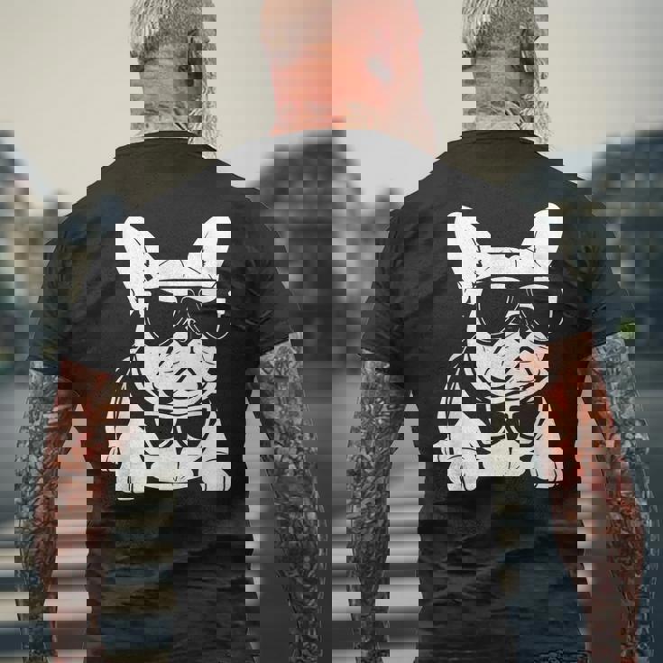 ファニーフレンチブルドッグ サングラス付き フレンチブルドッグ メンズTシャツ バックプリント 高齢者への贈り物