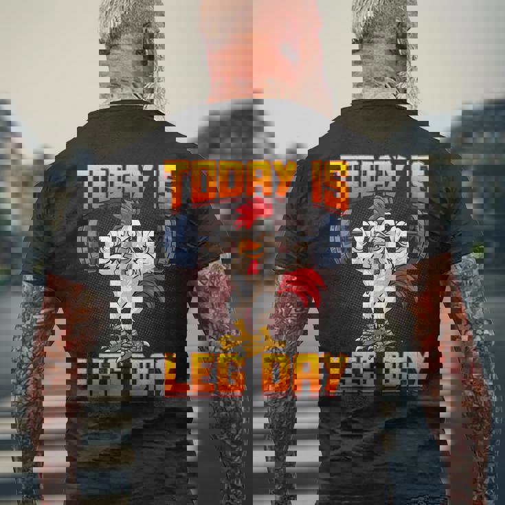 ファニーレッグデイチキンレッグスクワットジム メンズTシャツ バックプリント 高齢者への贈り物