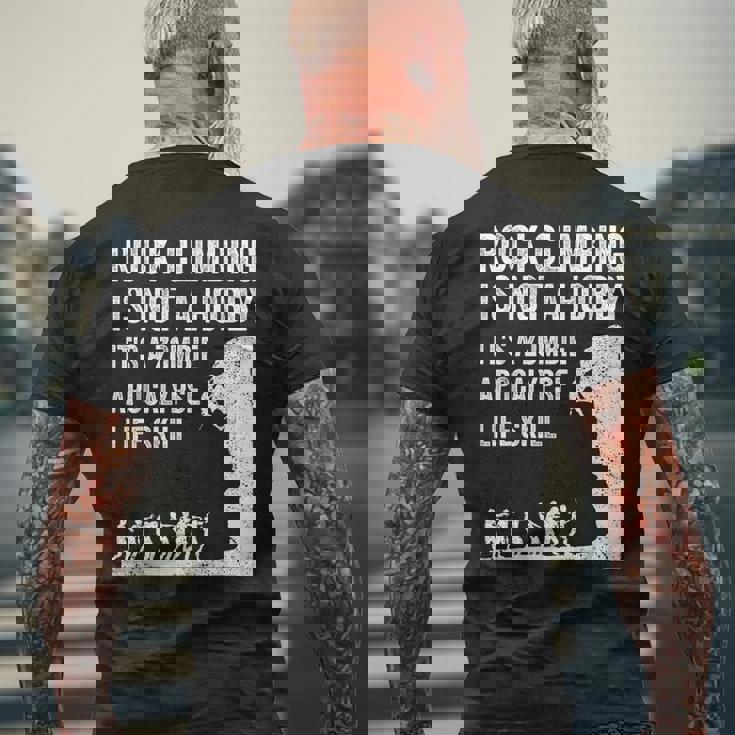 ファニーロッククライマーギフト 男女兼用 クールなゾンビクライミングに メンズTシャツ バックプリント 高齢者への贈り物