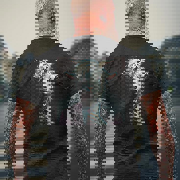 ファンタジー かわいい 白 ヤギ スーツ メンズTシャツ バックプリント 高齢者への贈り物